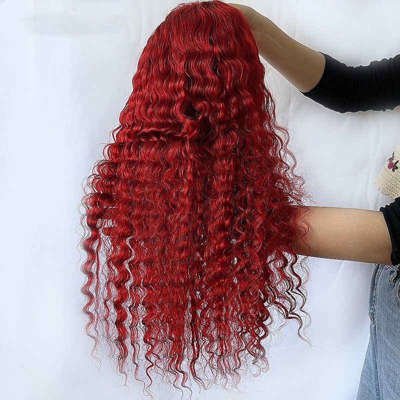 Fire Red Deep Wave Frontal Wig