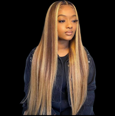 4B/27 Peanut Butter Bone Straight Frontal Wig